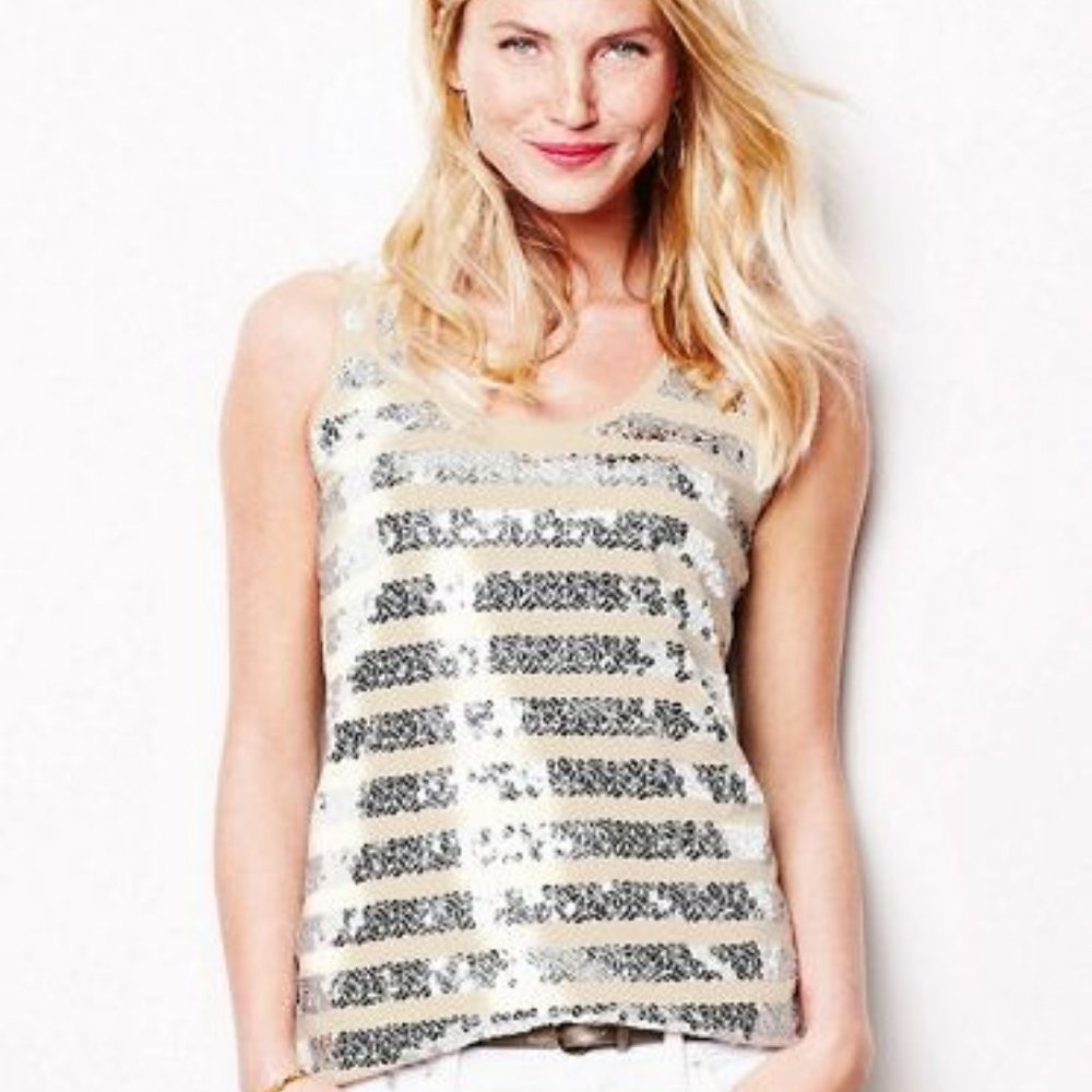 Garnet Hill Sequin top, EUC